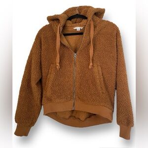 Brown teddy bear zip up from American Eagle